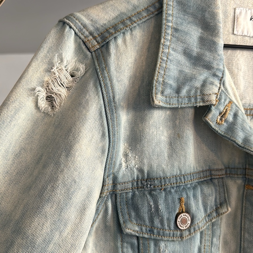 KanCan Light Blue Distressed Jean Jacket - Picture 3 of 6